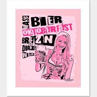 2reborn JEN Oktoberfest Bier Party Dirndl pink Posters and Art